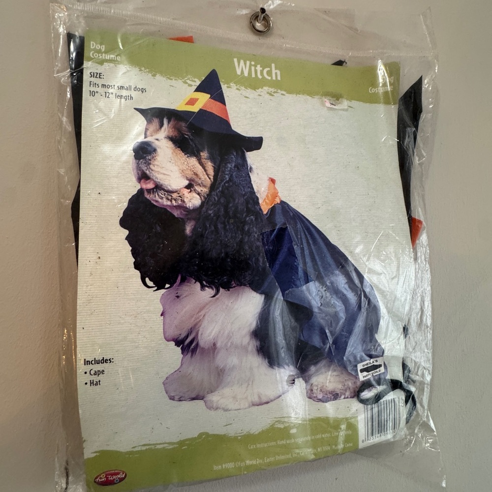 Dog Witch Costume with Hat and Cape